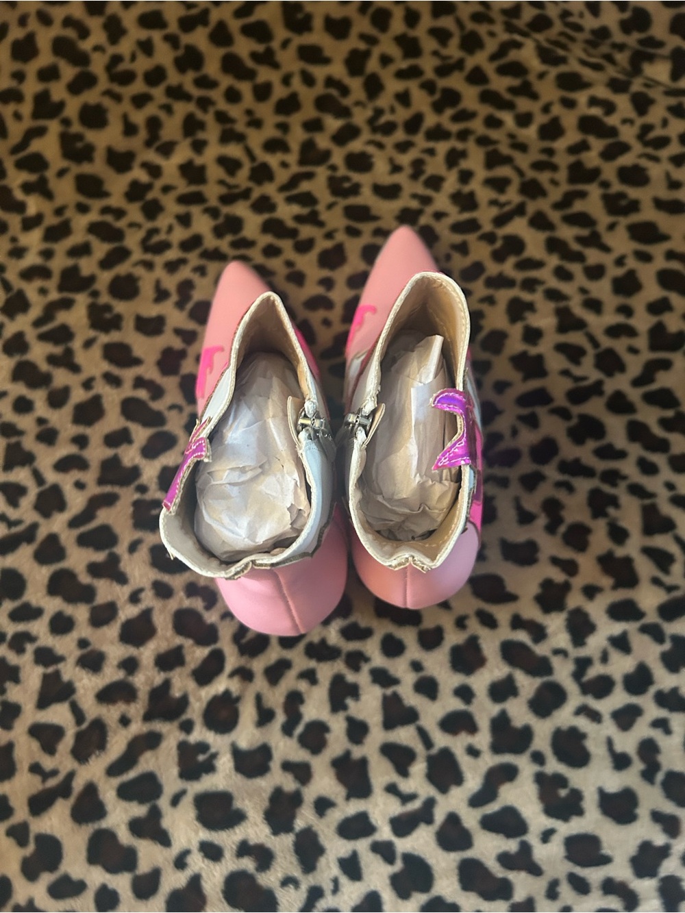 Cape Robbin Pink & White Flame Ankle Boots - Picture 2 of 4